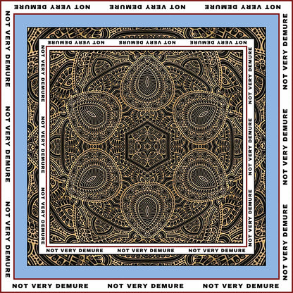 Brown and Blue Silk Scarf