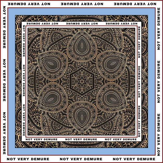 Brown and Blue Silk Scarf